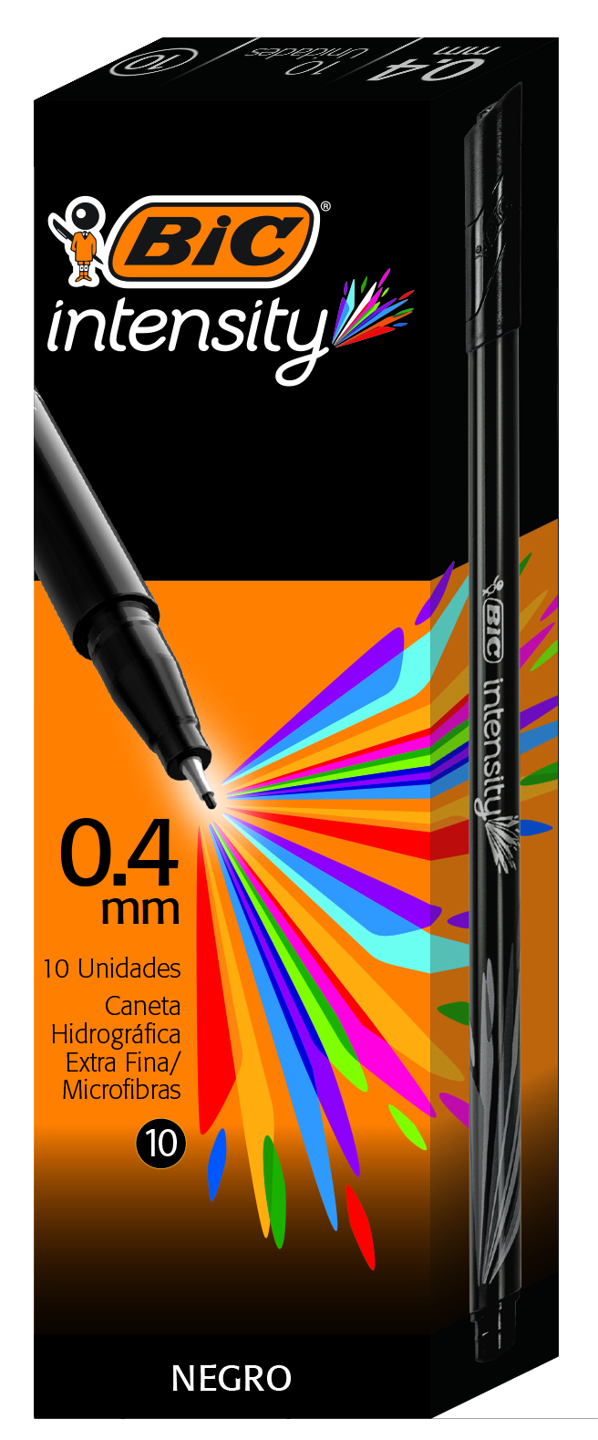 MICROFIBRA BIC INTENSITY NEGRA BOX X10U