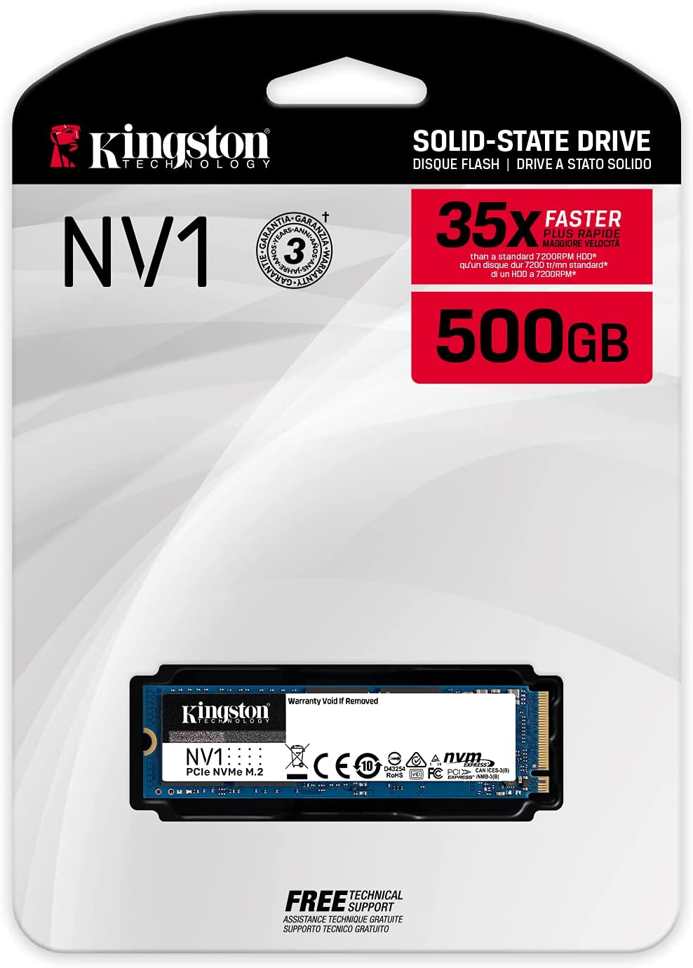 Disco SSD M2 NVMe 2280 500Gb KINGSTON NVME NV1