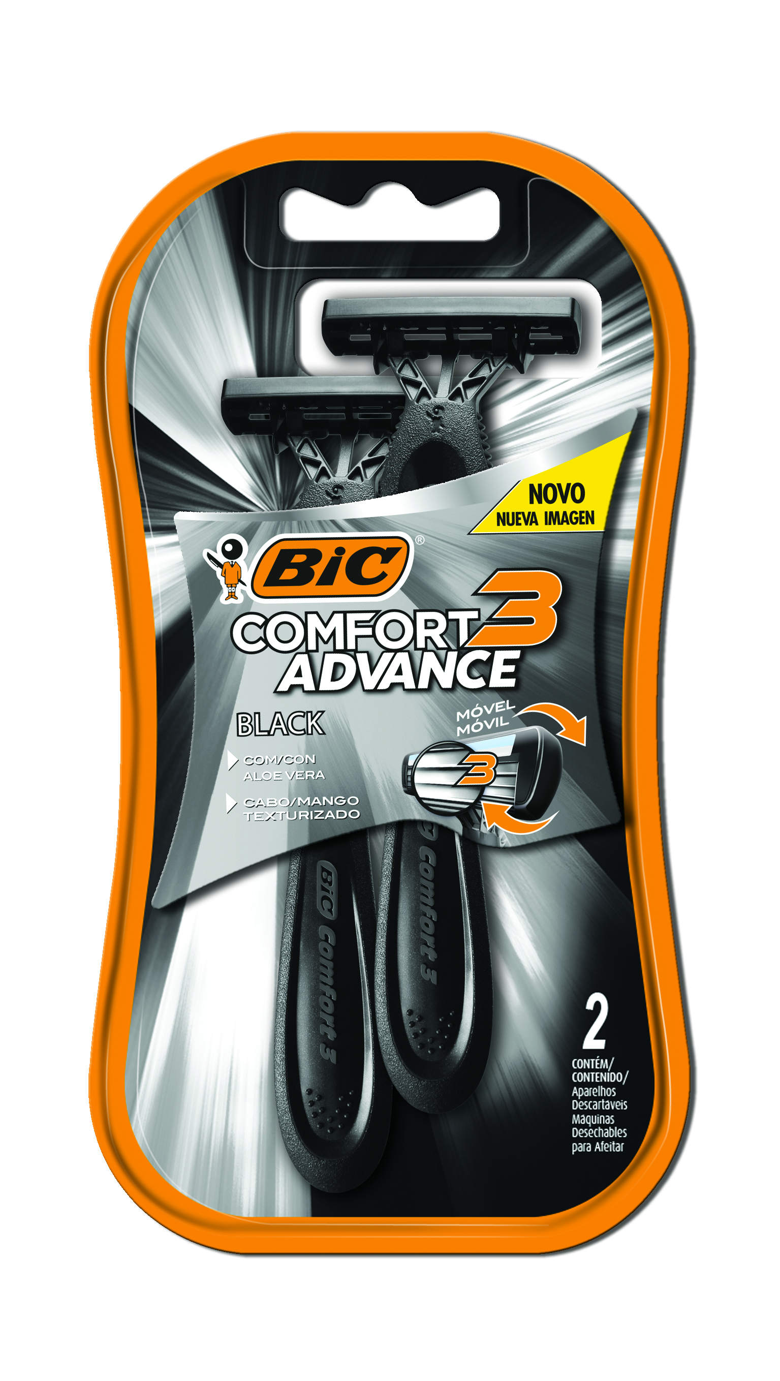 AFEITADORA BIC COMFORT 3 ADVANCE BLACK NIGHT BLISTER X2U
