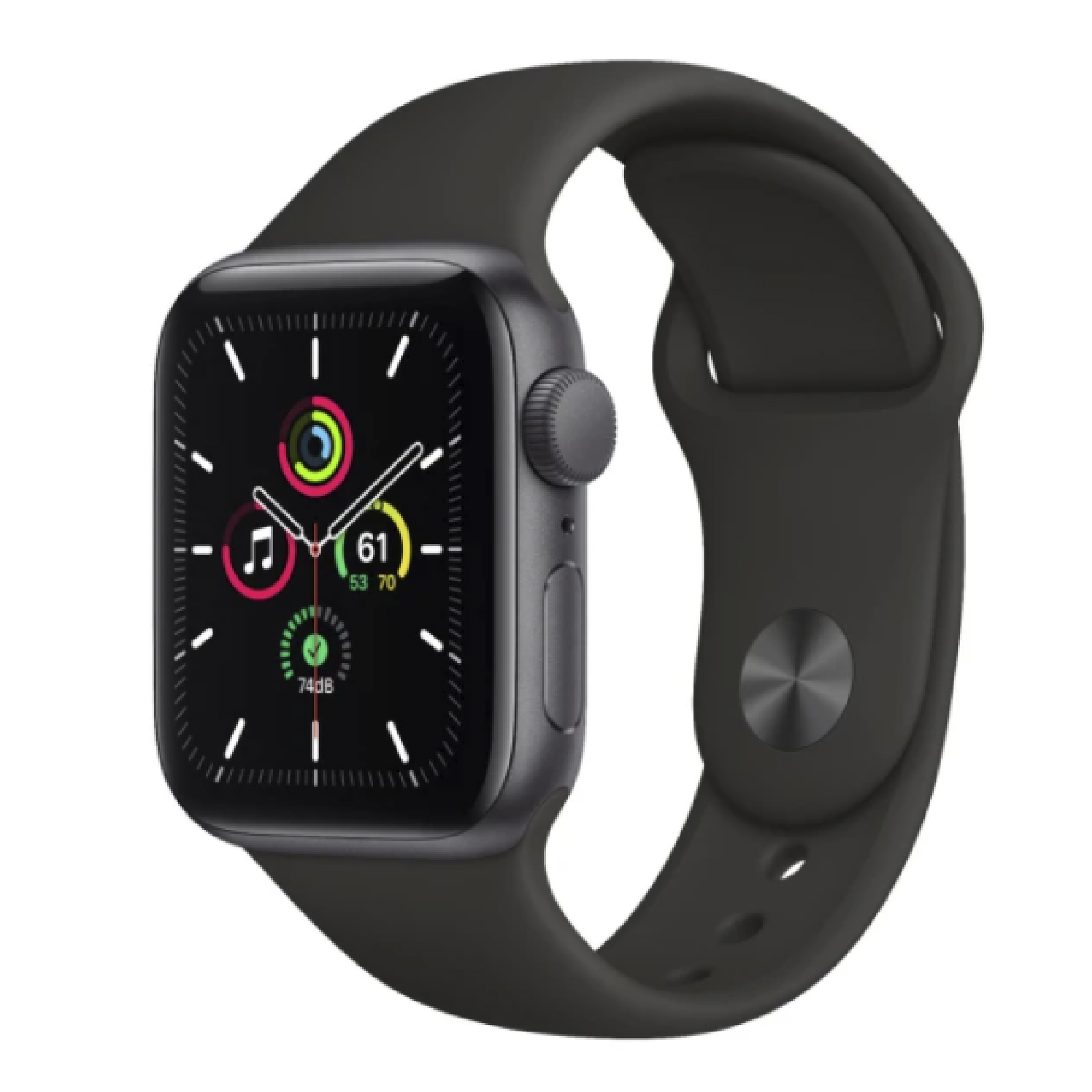 APPLE WATCH SE 40MM SPACE GRAY ALUMINUM BLACK SPORT BAND