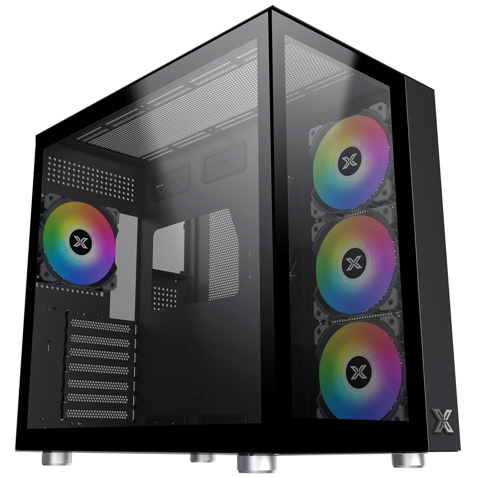 GABINETE AQUARIUS PRO BLACK ATX CON TIPO-C