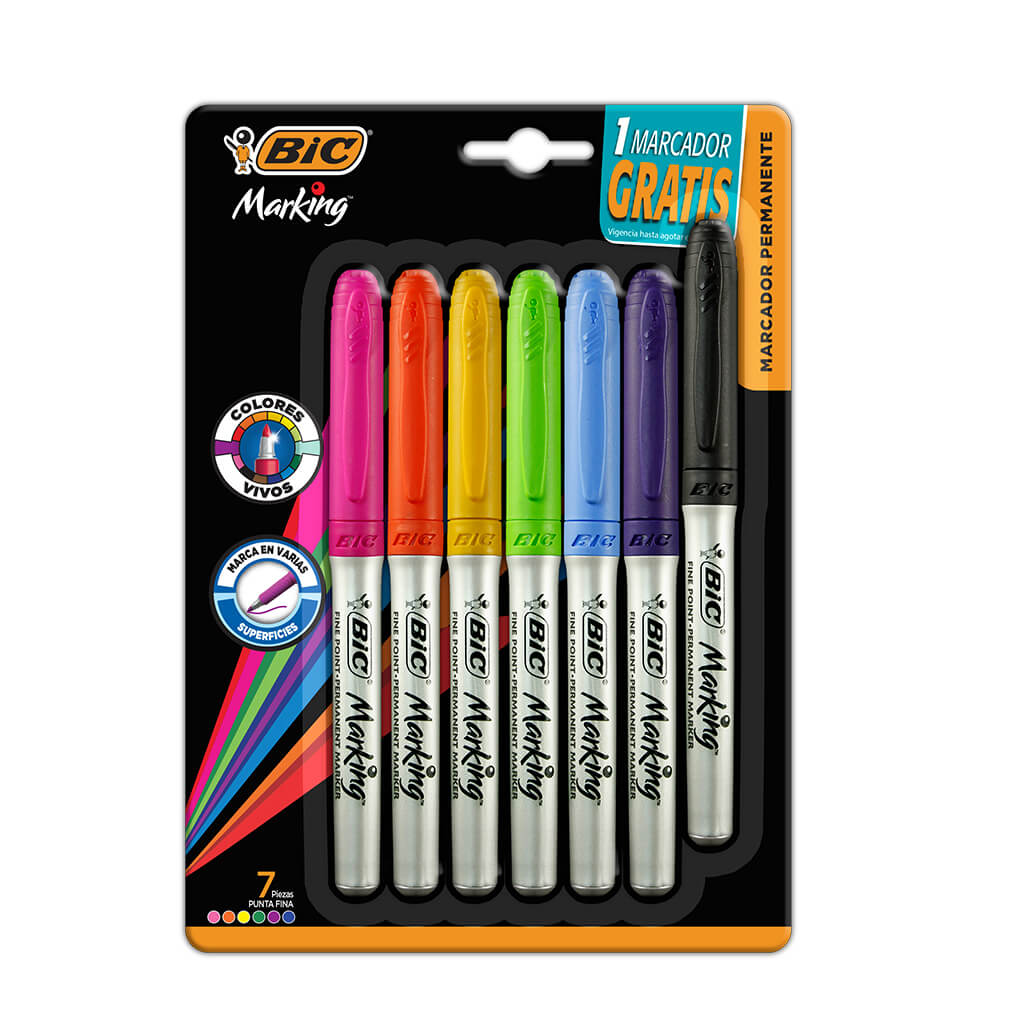 MARCADOR PERMANENTES BIC BLISTER X6