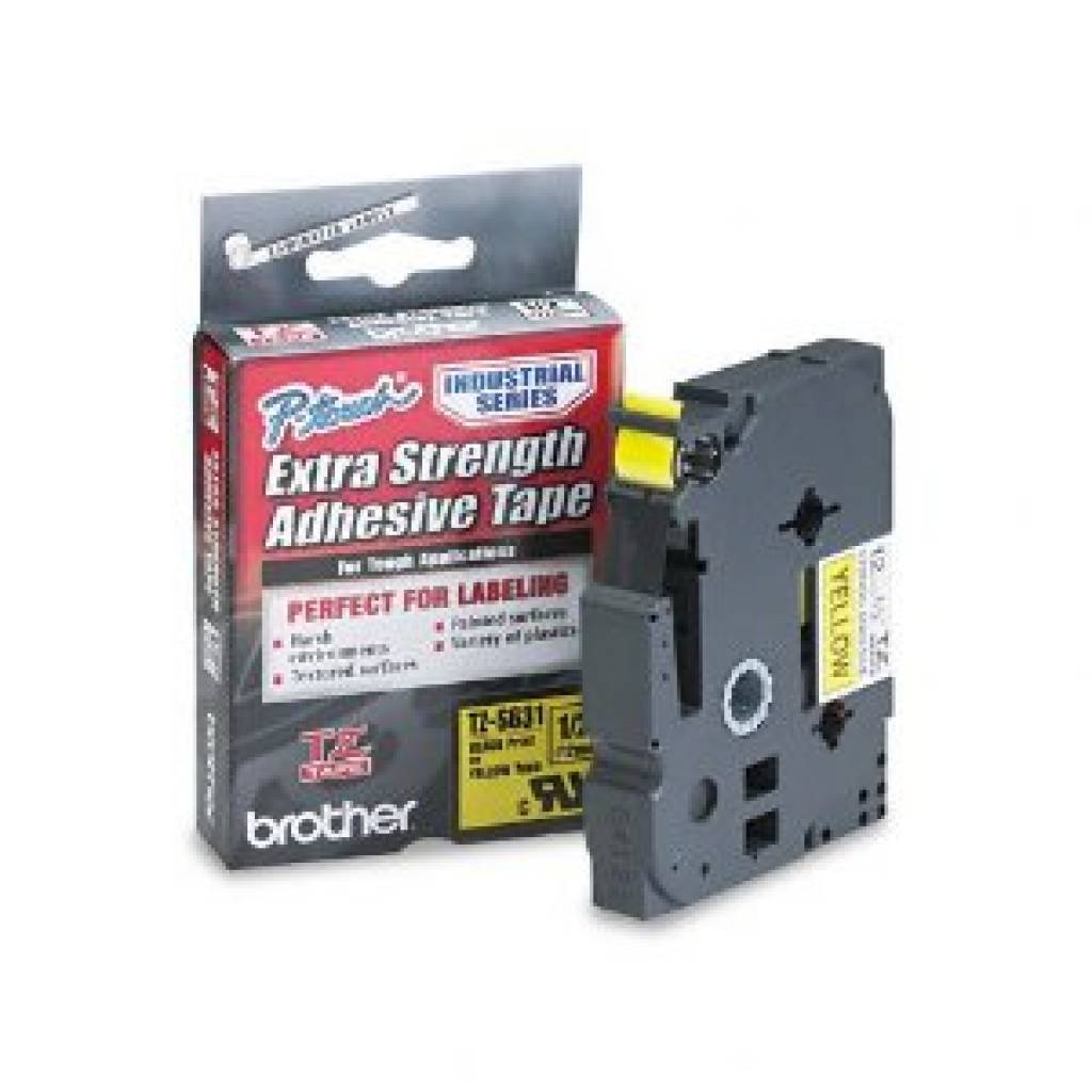 Cinta rotuladora extra Brother TZ-S631 Amarillo/negro 12mm