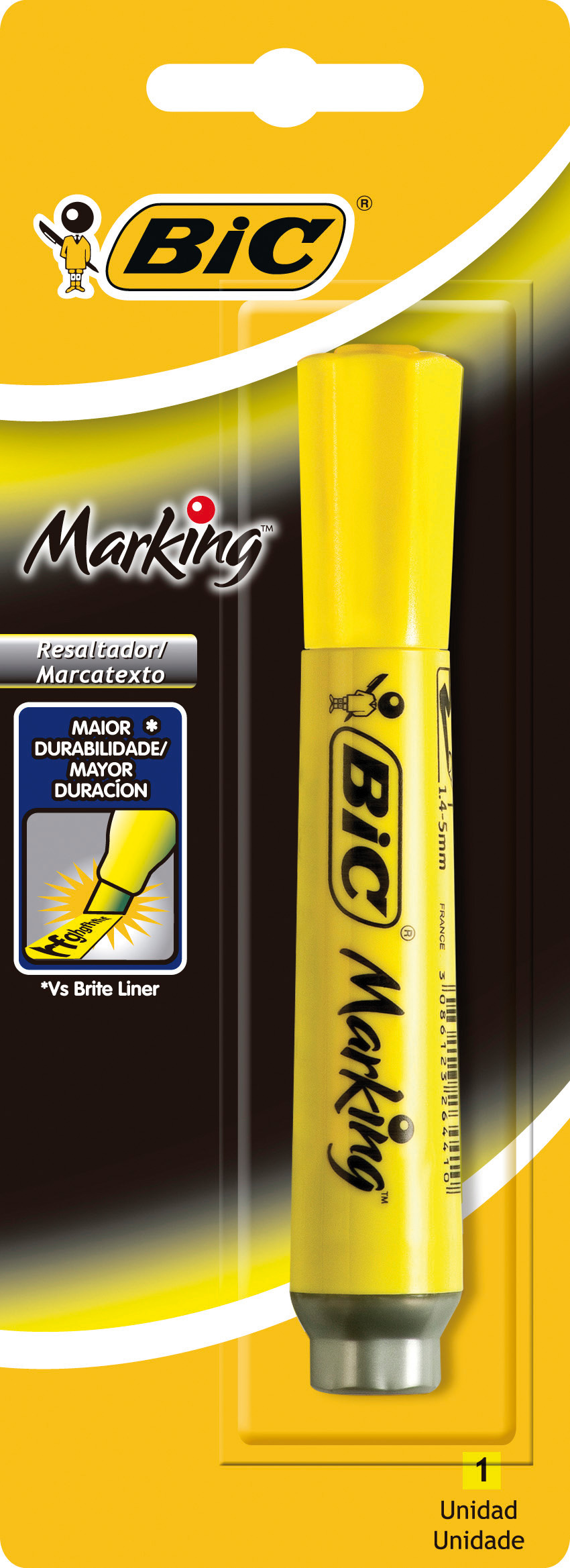 RESALTADOR BIC AMARILLO BLISTER X1U