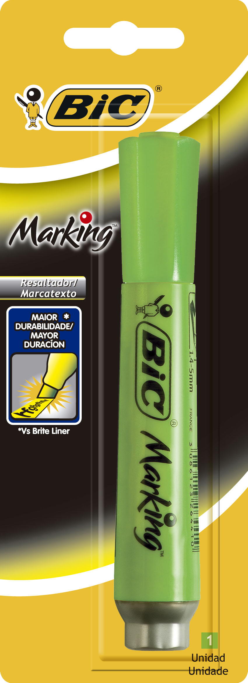 RESALTADOR BIC VERDE BLISTER X1U