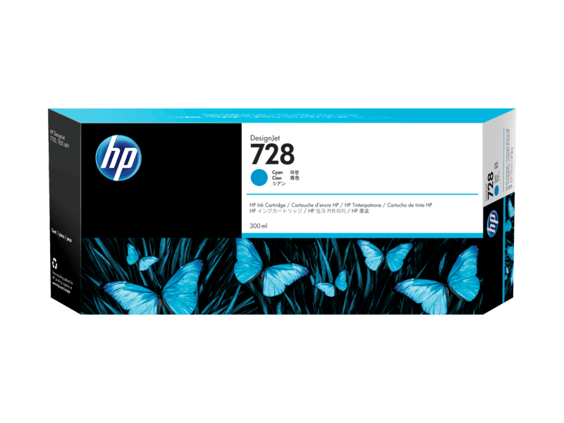 Cartucho de tinta HP 728 CYAN 300ML T730 830