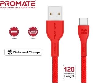 PROMATE POWERBEAM-C CABLE USB-C 1,2 M ROJO