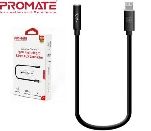 CABLE LIGHTNING A 3.5MM (H) 15CM PROMATE AUXLINK-I NEGRO