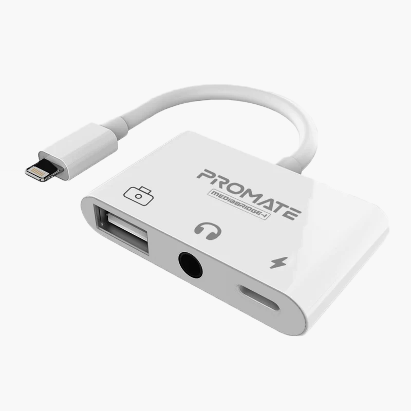 ADAPTADOR LIGHTNING A USB/USB-C/3.5MM PROMATE MEDIABRIDGE-I