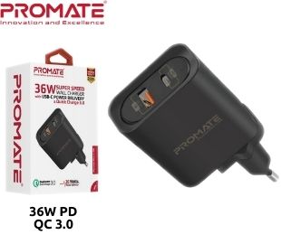 CARGADOR PARED 36W USB-C PROMATE POWERPORT36B PD/USB QC3.0