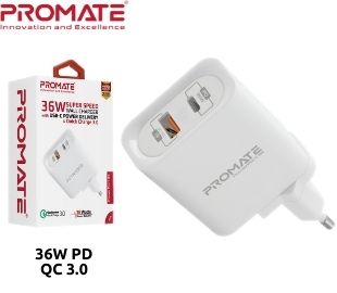 CARGADOR PARED 36W USB-C PROMATE POWERPORT36W PD/USB QC3.0