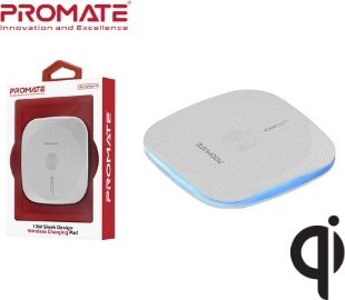CARGADOR INALAMBRICO QI 1A PROMATE AURAPAD-4 BLANCO
