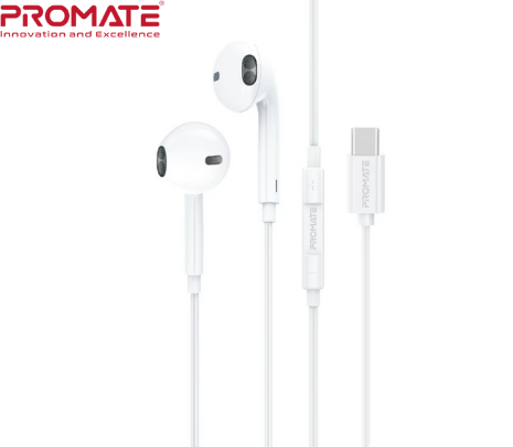 EARPHONES C/MICROFONO PROMATE GEARPOD-C2 USB-C BLANCO