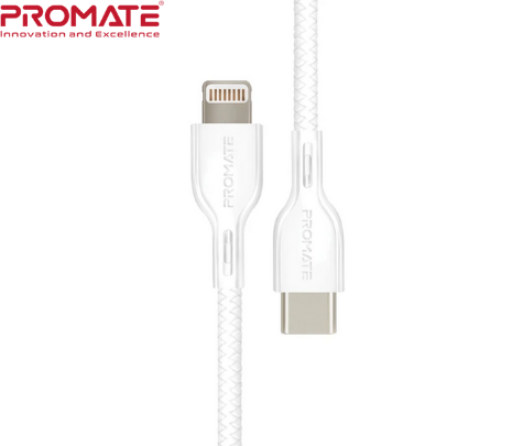 CABLE USB-C A LIGHTNING 1.2M PROMATE POWERLINK BLANCO