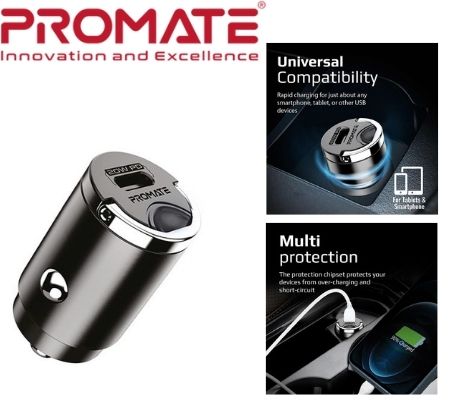 CARGADOR DE AUTO PROMATE BULLET 1USB-C MINI 20 WATTS