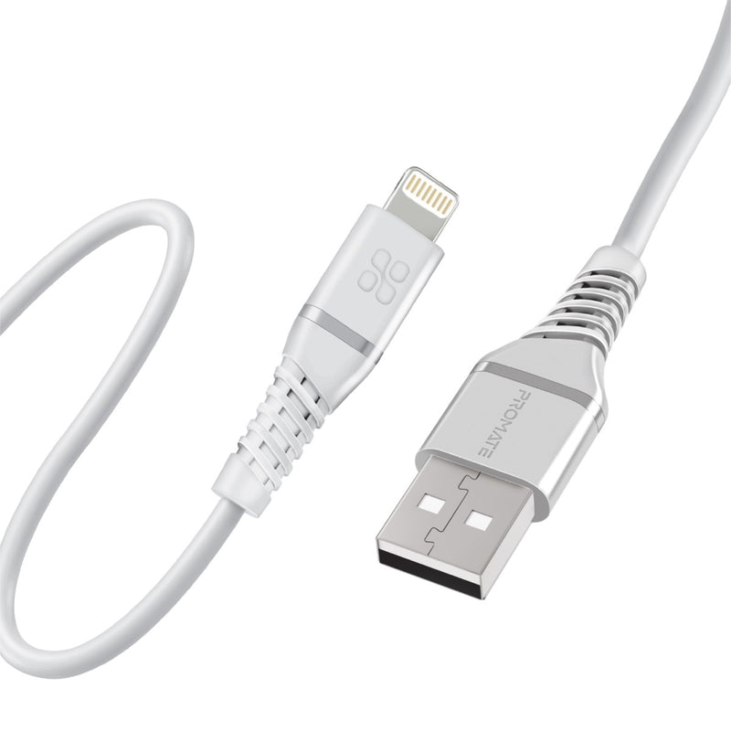 CABLE USB A LIGHTNING 1.2M PROMATE POWERLINE-AI120 WHITE