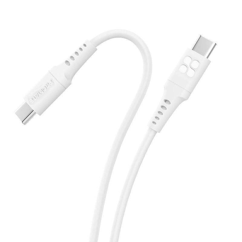 CABLE USB-C PARA CARGA 60W PROMATE POWERLINK-CC200 Blanco