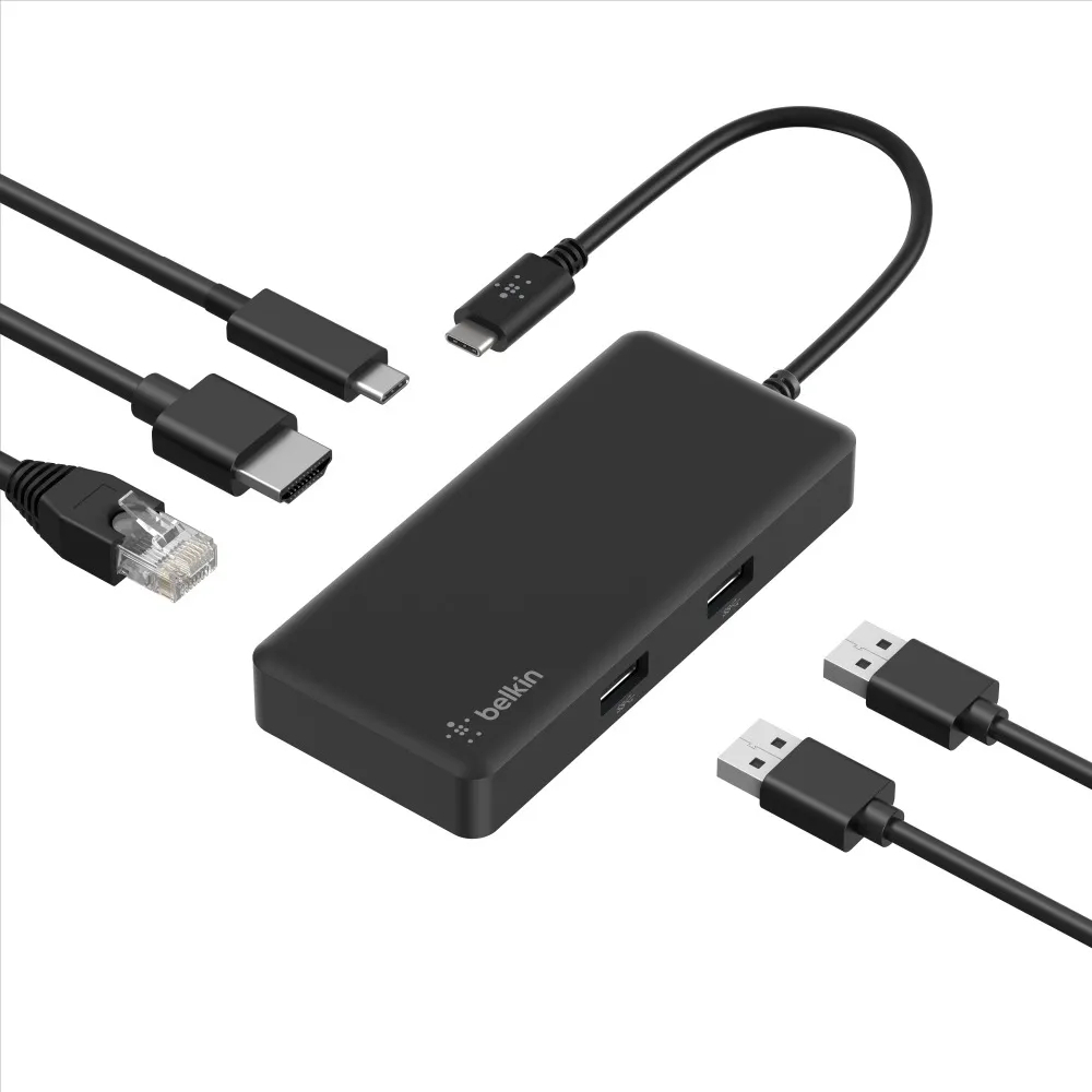 ADAPTADOR HUB USB-C 5 EN 1 BELKIN INC008TTBK MULTIPORT