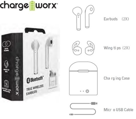 CHARGE WORX CX9047WH AURICULARES INALAMBRICOS