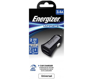 ENERGIZER DCA2CUBK3 CARGADOR DE AUTO 2 USB 3.4A NEGRO