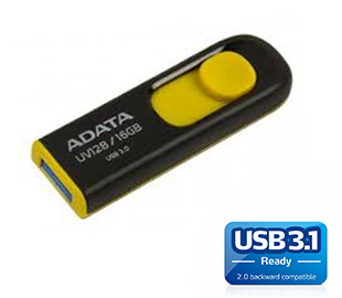 ADATA PENDRIVE UV128 16GB USB 3.1 NEGRO/AMAR AUV128-16G-RBY