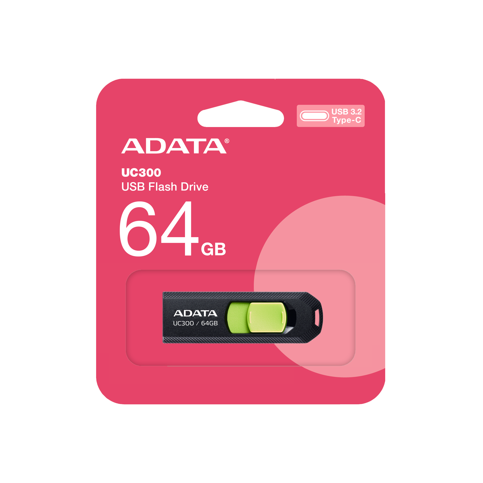 PENDRIVE USB-C ADATA ACHO-UC300-64G-RBK/GN 64GB NEGRO/VERDE