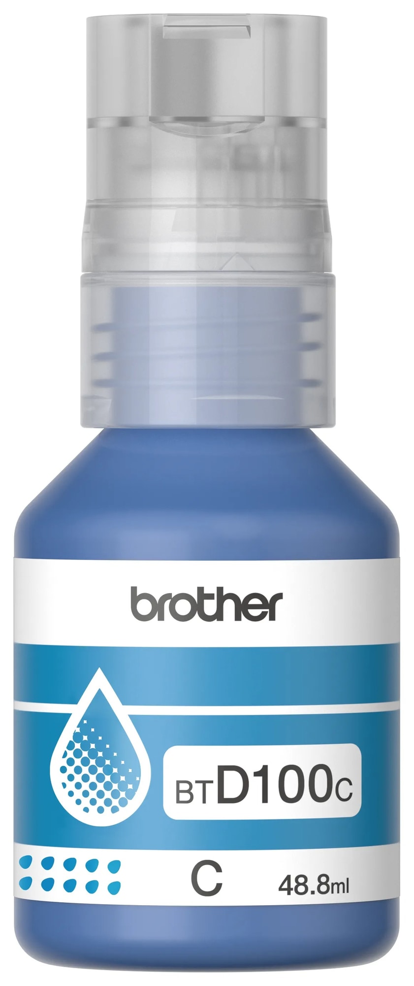 Botella de tinta BROTHER BTD100CMEX color CYAN