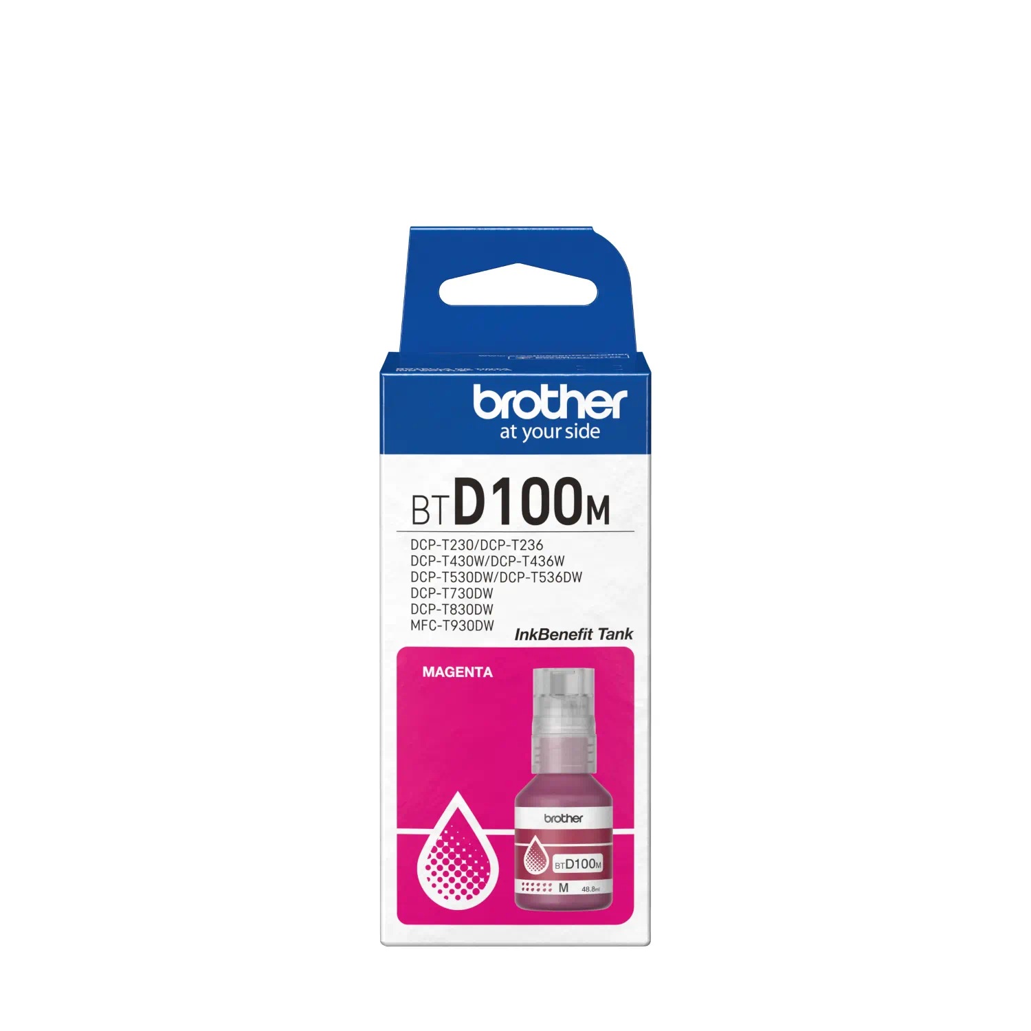 Botella de tinta BROTHER BTD100MMEX color MAGENTA