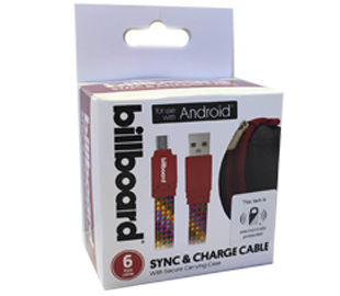 BILLBOARD BB1591 CABLE MICRO USB 1.8MT CORDON ROJO C/ESTUCHE