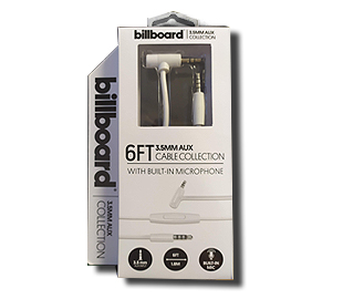BILLBOARD BB1987 CABLE 3.5MM A 3.5MM BLANCO CON MICROFONO