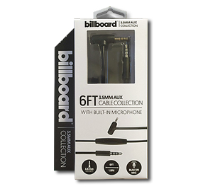 BILLBOARD BB1988 CABLE 3.5MM A 3.5MM NEGRO CON MICROFONO