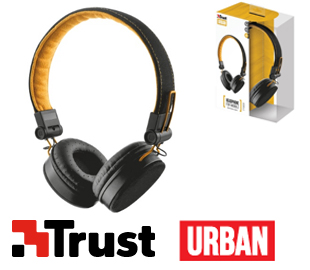 TRUST UR 20079 HEADPHONES FYBER NEGRO/NARANJA