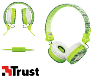 TRUST UR 22646 HEADPHONES FYBER SPORTS GREEN
