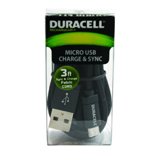 DURACELL LE2190 CABLE MICRO USB 3MTS NEGRO