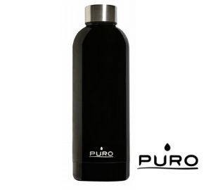 PURO H&C WB500DW1BLK BOTELLA ACERO INOX 500 ML NEGRA