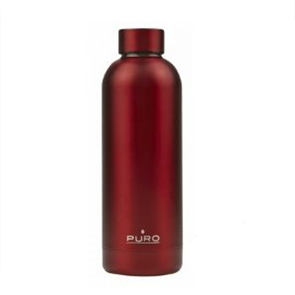 BOTELLA ACERO INOX PURO H&C 500ML ROJO METAL