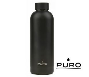 PURO H&C WB500DW2BLK BOTELLA ACERO INOX 500ML NEGRO METAL