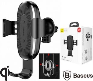 BASEUS WXYL-01 SOPORTE Y CARGADOR INALAM. PARA AUTO NEGRO