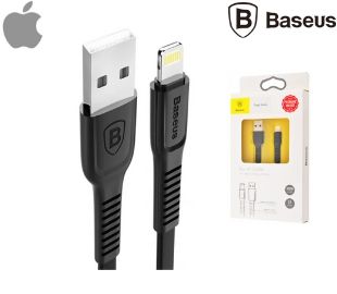 BASEUS CALZY-B01 CABLE FLAT LIGHTNING 2A 1M NEGRO