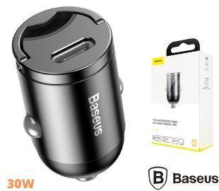 BASEUS VCHX-B0G MINI CARGADOR DE AUTO 1 USB-C 30W GRIS