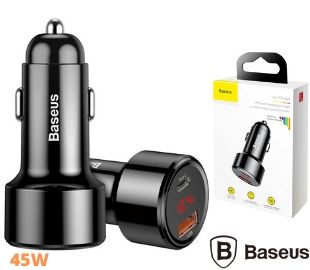 BASEUS CCMLC20A-01 CARGADOR DE AUTO QC 2USB 45W NEGRO