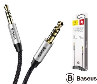 BASEUS CAM30-CCABLE AUDIO 3.5MM M30 1.5M SILVER+BLACK
