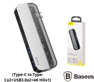 BASEUS CAHUB-TD0G HUB DE USB-C A USB-C *2+USB3.0*2+4K HDMI