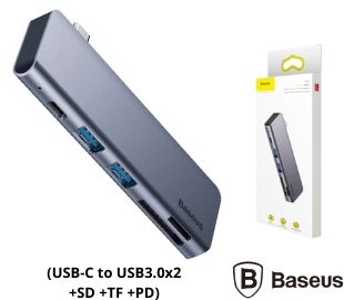 BASEUS CAHUB-K0G HUB USB-C 5EN1 A USB 3.0*2/SD/TF/PD POWER