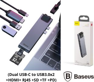 BASEUS CAHUB-L0G HUB TYPE-C A HDMI/2XUSB3.0/RJ45/SD/MSD/PD