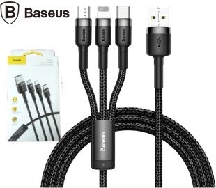 BASEUS CAMLT-KL01 CABLE 3EN1 PARA M+L+USB-C 1.2M NEGRO (D)