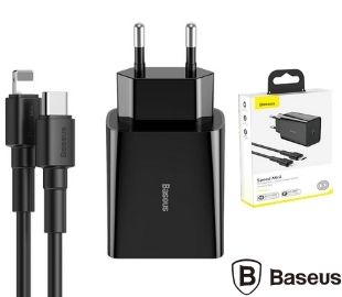 BASEUS TZCCFS-X01 CARGADOR PARED USB-C 18W +CABLE LIGHT 1M