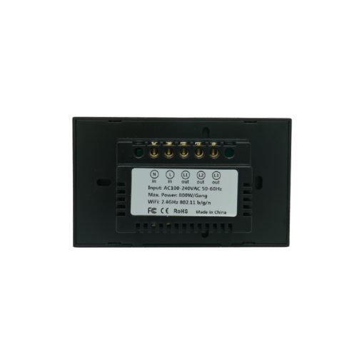 INTERRUPTOR DE LUZ INTELIGENTE X3 WIFI TUYA BSMART NEGRO