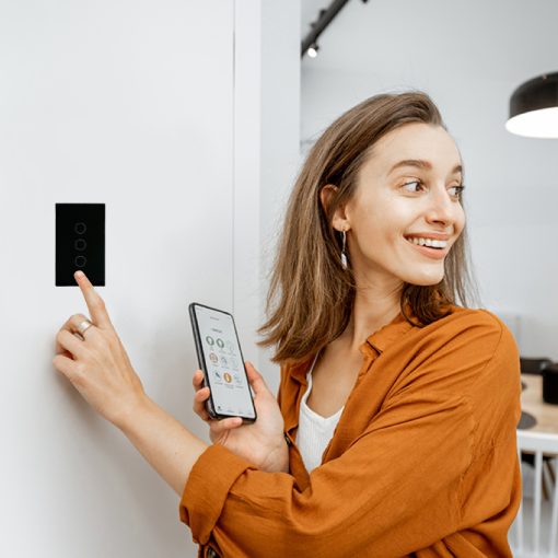 INTERRUPTOR DE LUZ INTELIGENTE X3 WIFI TUYA BSMART NEGRO