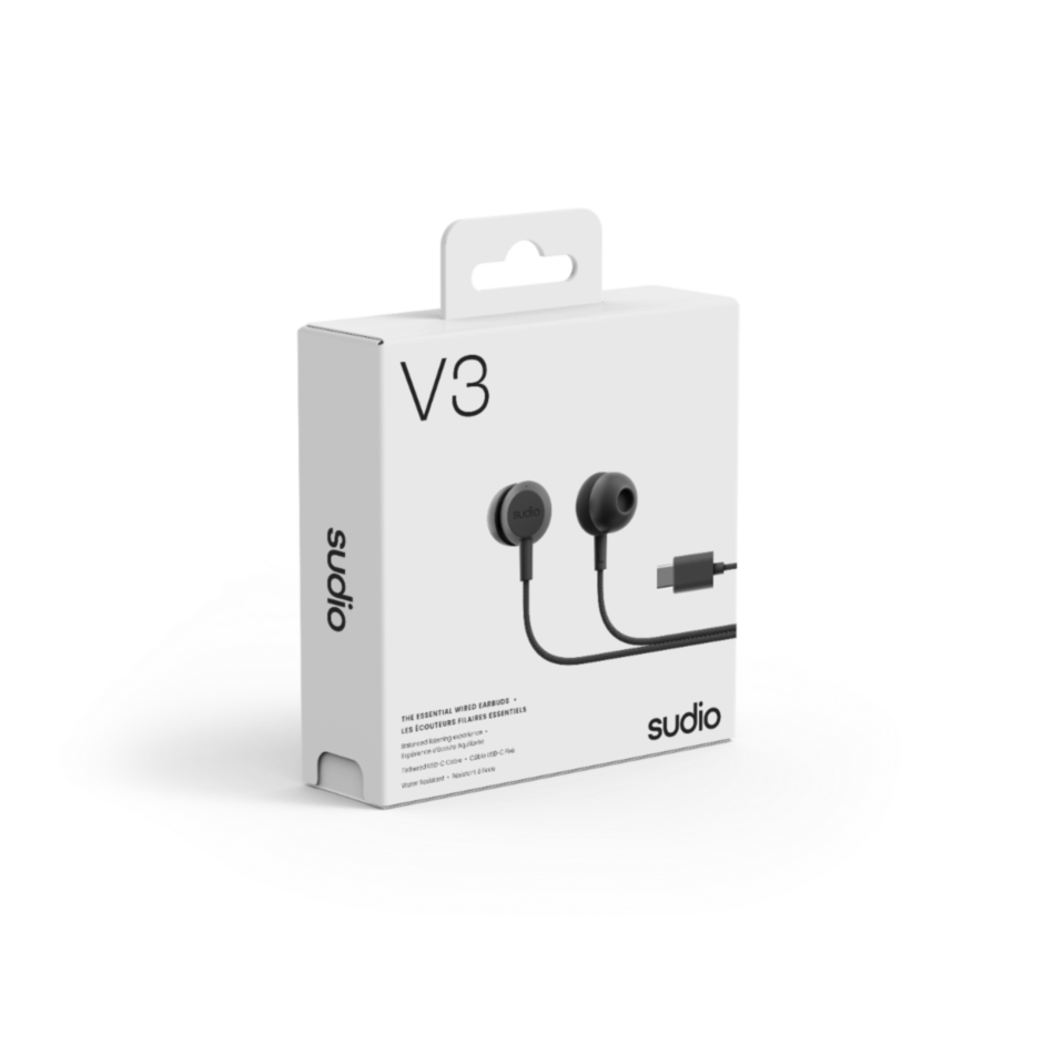 Auriculares cableados SUDIO V3 USB-C Negro con microfono